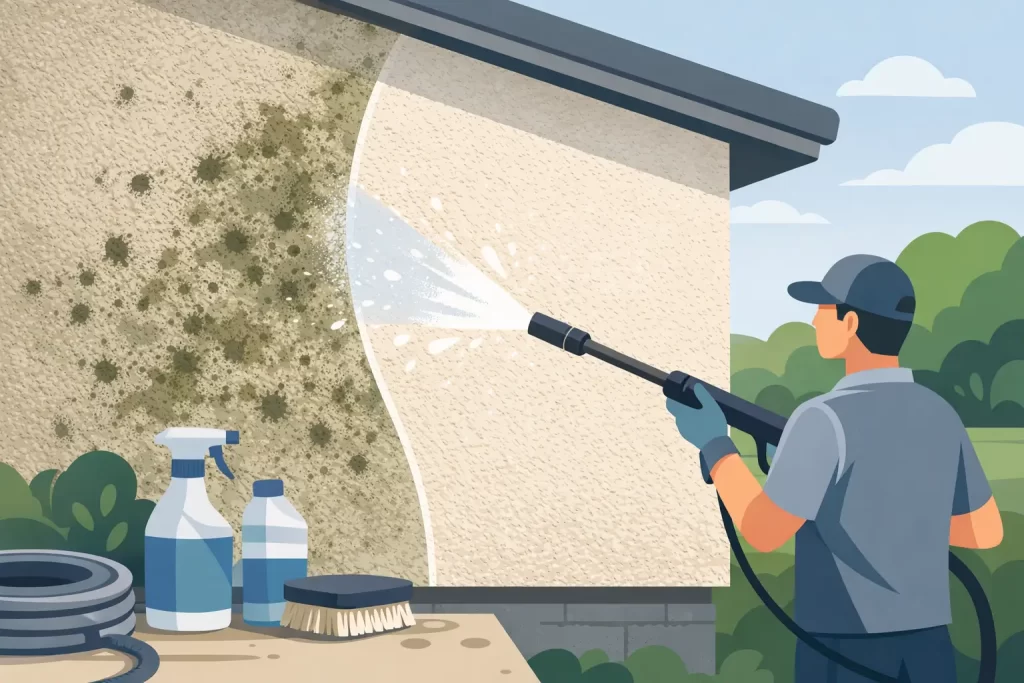 How to Remove Mildew From Stucco Safely