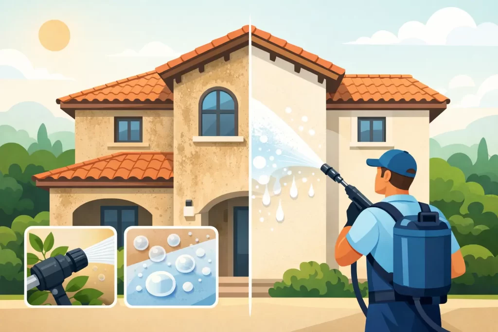 Is Soft Washing Safe for Stucco? The Right Method
