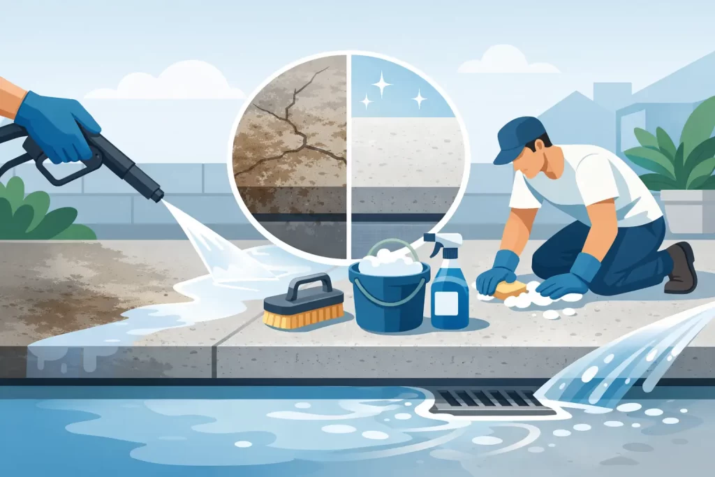 Best Ways to Clean Concrete Without Damage